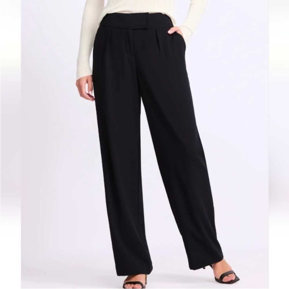 NWT 41 Hawthorn Black High Rise Wide Leg Trouser Pants Size 12